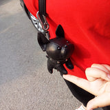 Pur leather bulldog keychain