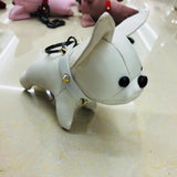 Pur leather bulldog keychain