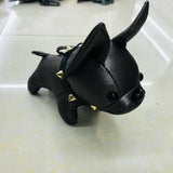 Pur leather bulldog keychain