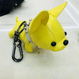 Pur leather bulldog keychain