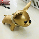 Pur leather bulldog keychain