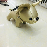 Pur leather bulldog keychain